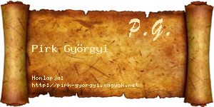 Pirk Györgyi névjegykártya